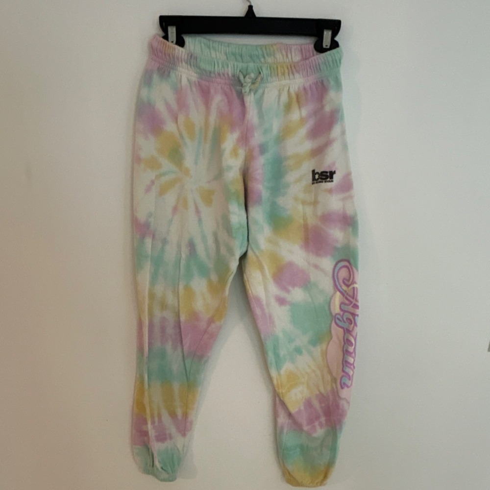 BSR by Samii Ryan Tie-Dye Elastic‎ Waist Pants Multicolor Cotton Polyester Women